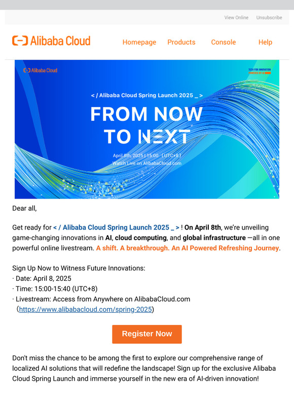 [Sign Up Now]  Alibaba Cloud Spring Launch 2025: FROM NOW TO NEXT