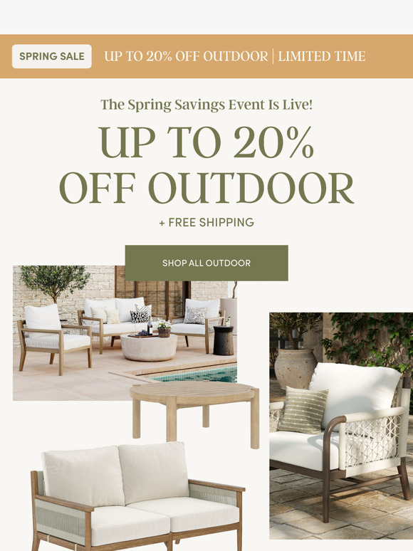 Save Up To 20% On All Patio Furniture ☀️