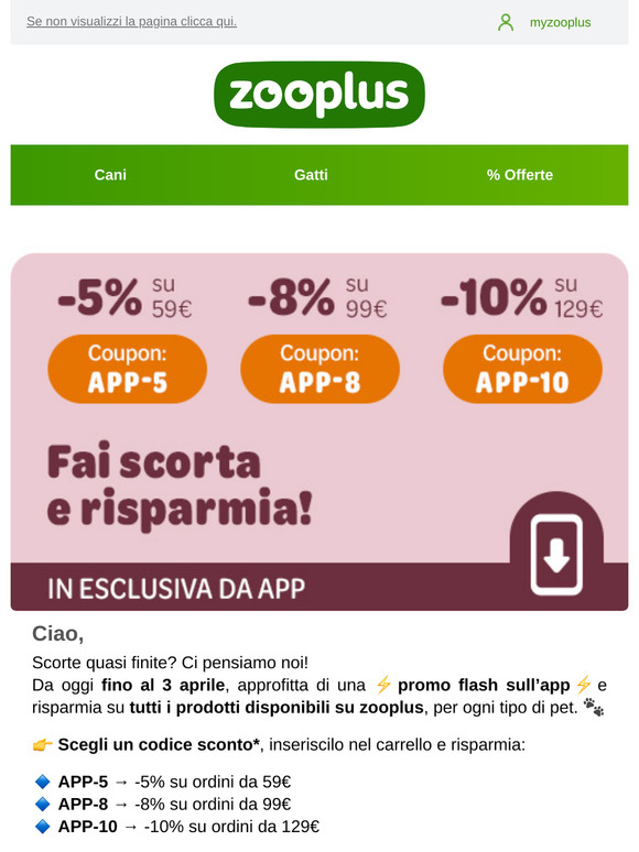 ⚡Fino al -10% su tutto, solo da app! 📱