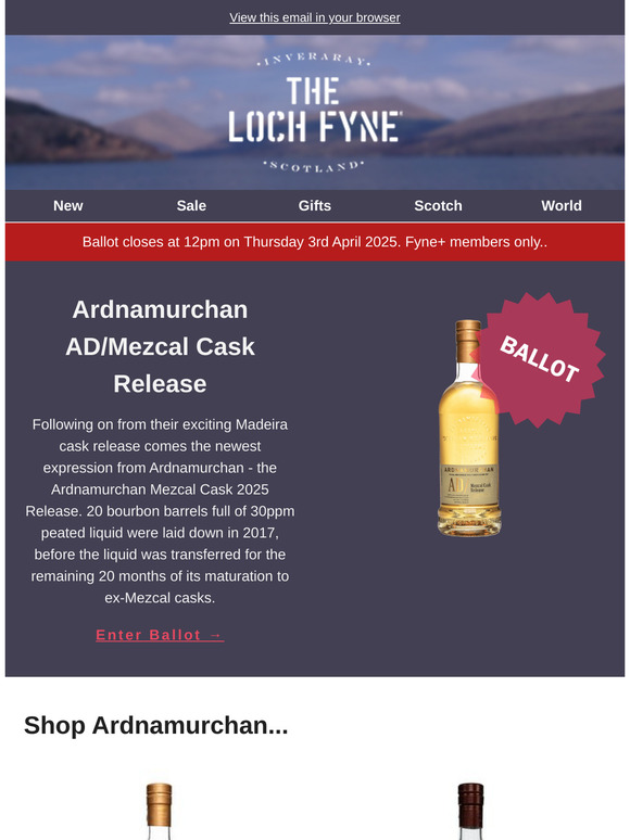 BALLOT: Ardnamurchan AD/Mezcal Cask Release