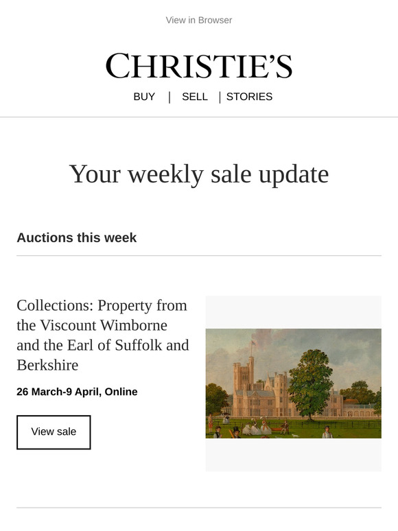 Upcoming auctions, recommended for you
