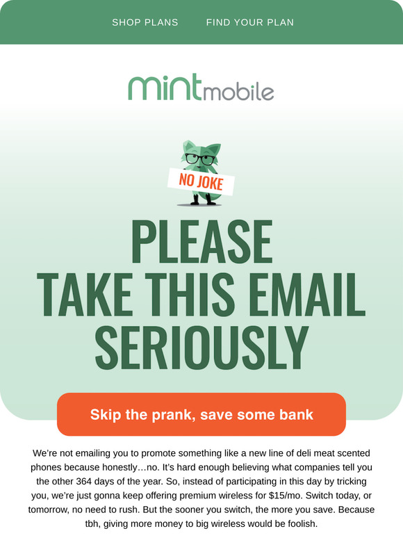 No fooling here, just premium wireless for $15/month