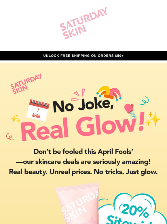 No Fooling: 20% Off Sitewide—Today Only!"