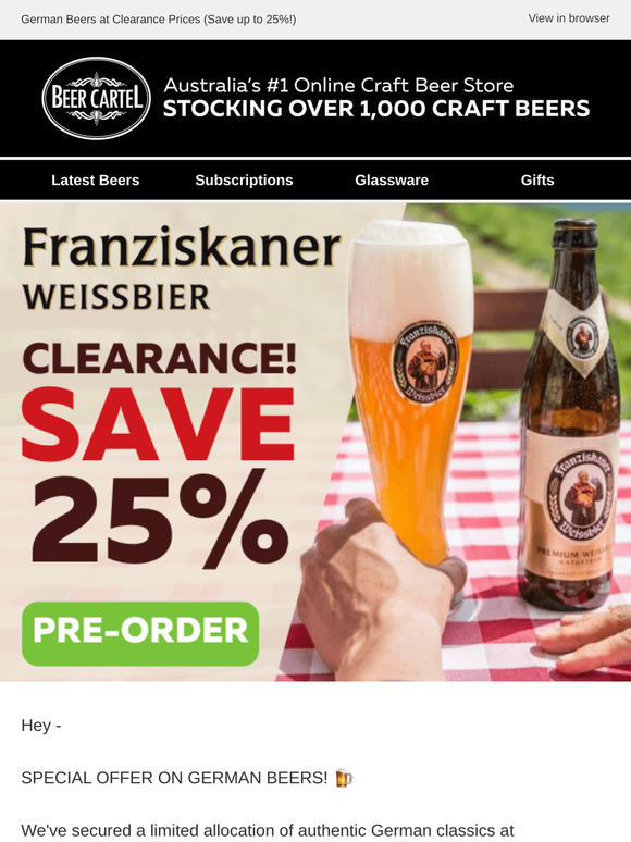 🚨SPECIAL OFFER: German Beers at Clearance Prices! (Save up to 25%) 🍻