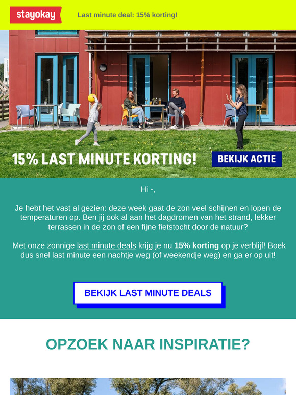 15% zonnige last minute korting!