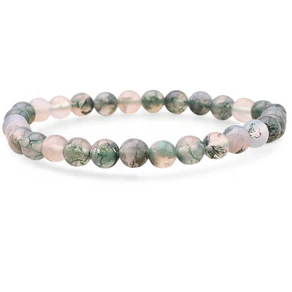 Bracelet agate mousse Brésil AA+ (boules 5-6mm)