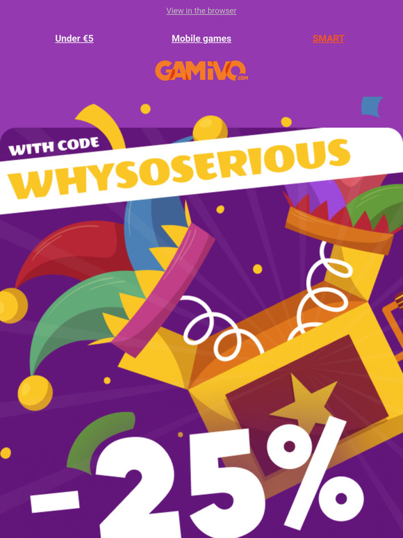 🃏 It's April Fools' Day, but those games are no joke. Save 25% 🎉