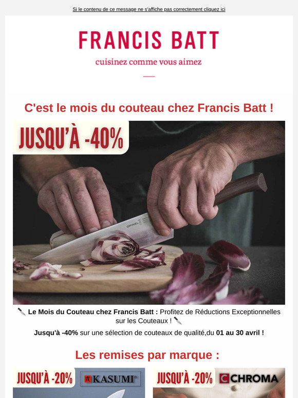 C'est le mois du couteau chez Francis Batt !