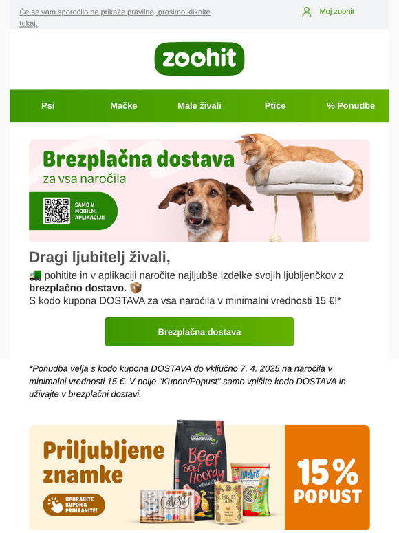 Ne zamudite! Brezplačna dostava samo v aplikaciji 🚛