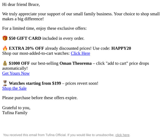 Extra 20% Off. This is not an April Fools Day joke.