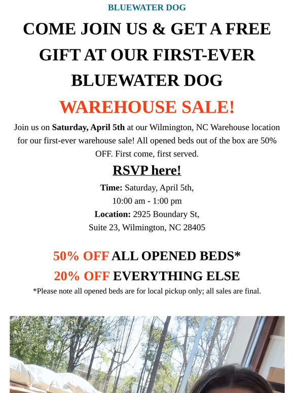 UP TO 50% OFF - WILMINGTON, NC WAREHOUSE SALE 🎉