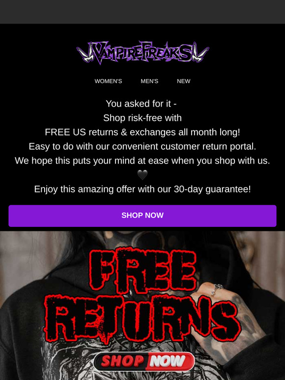 🖤 Try It, Love It, Return It for Free!