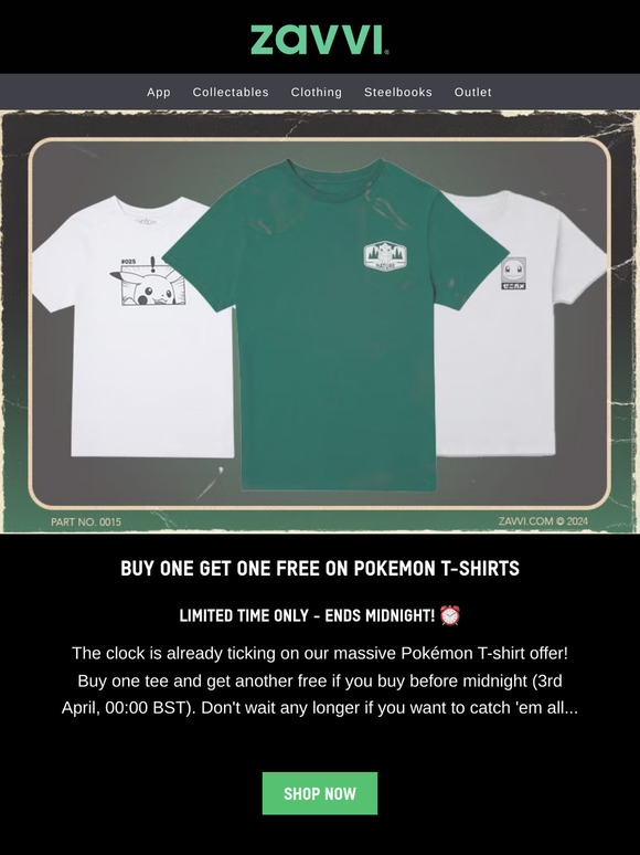 ⏰ 5 Hour Flash Sale - BOGOF Pokémon Summer T-Shirts!