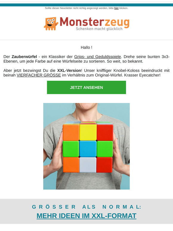 Stell Dich dem Zauberwürfel XXL!! VIERMAL größer geratenes Ungetüm!!