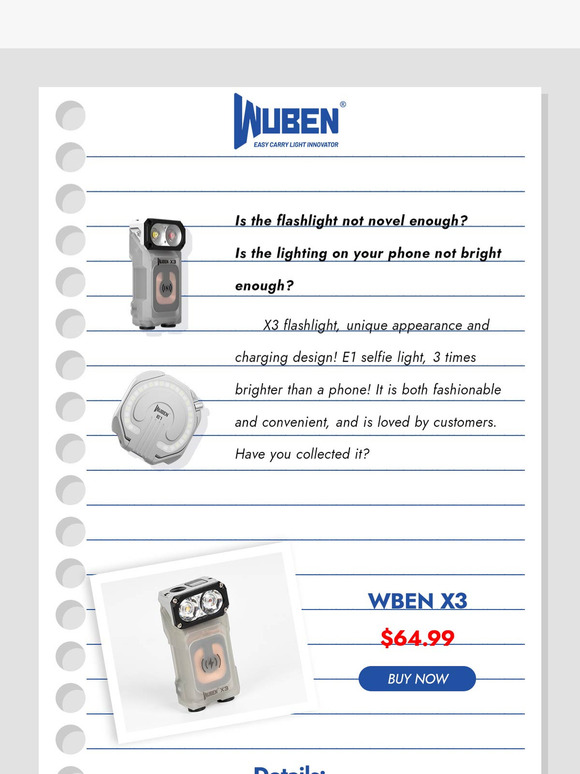 2 portable and practical flashlights: X3/E1