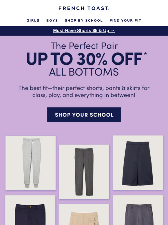 Hey Parents, shorts starting at $5 won't last