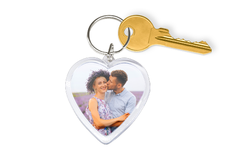 Heart Keychain with one cherished photo 