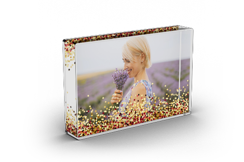 Your photo surrounded by dancing, sparkling glitter in Snow Globe Picture Frame