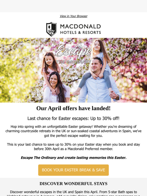 Open for your April offers