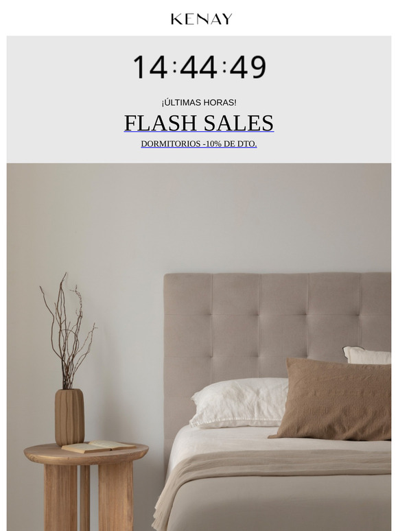 ¡Últimas Horas! Flash Sales 🛏️ Dormitorios -10% dto.