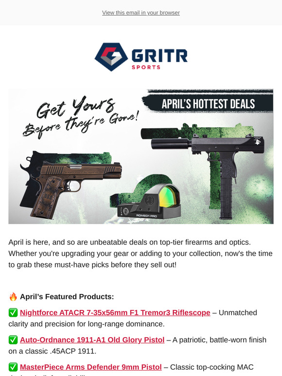 April’s Hottest Deals – Premium Firearms & Optics Inside!