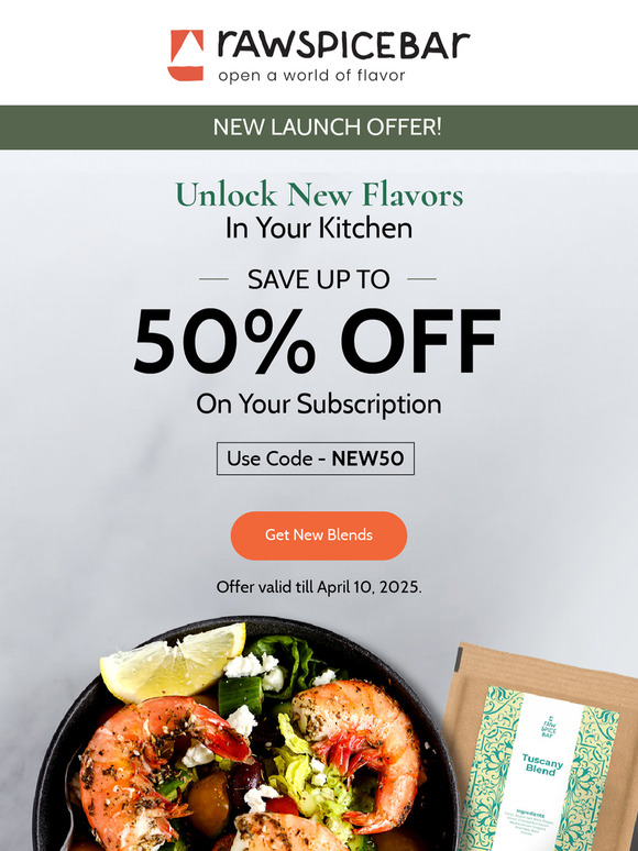 Taste the World – New Flavors, 50% OFF!