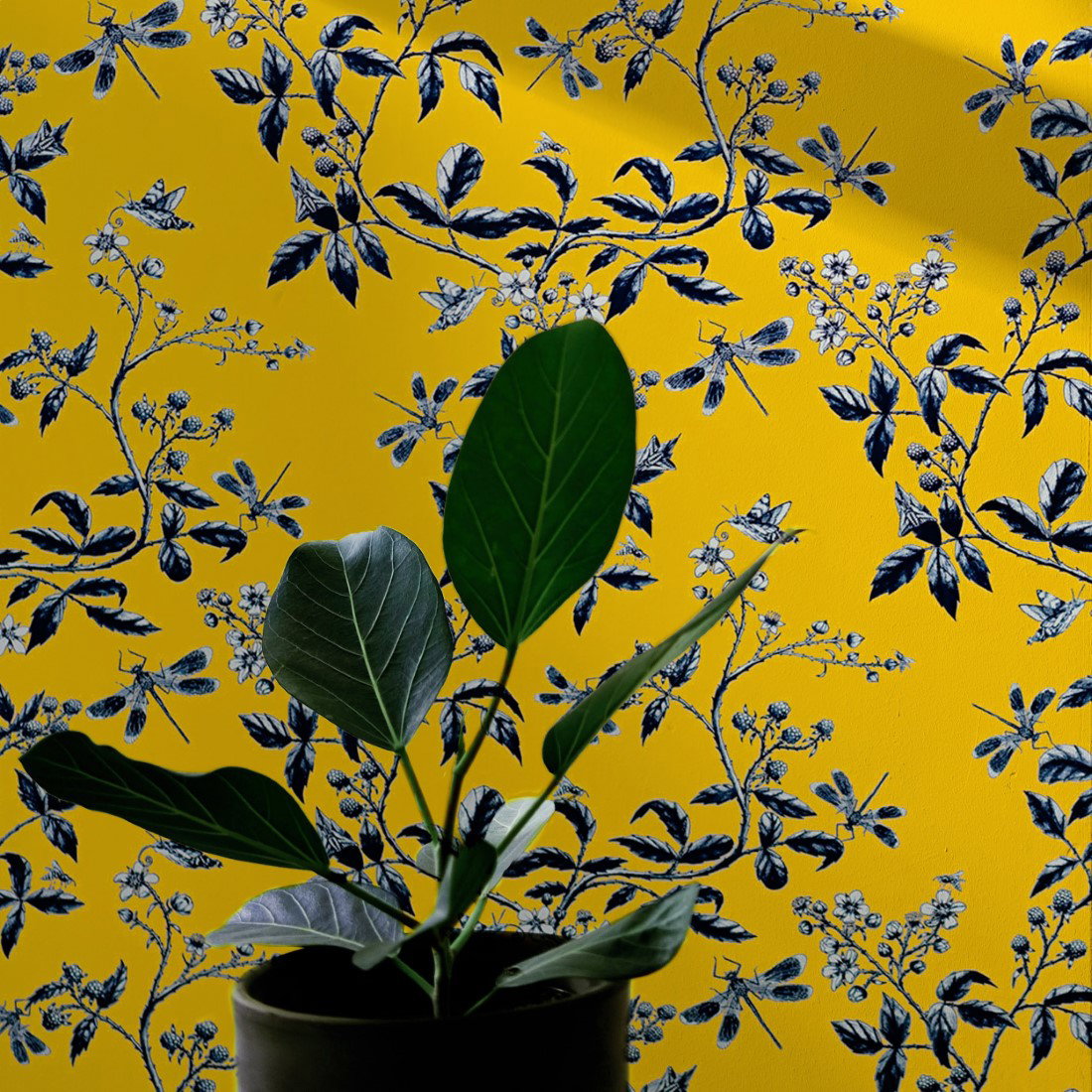 Image of Jenny Kate Heligan Wallpaper Yellow 68.5cm x 10m