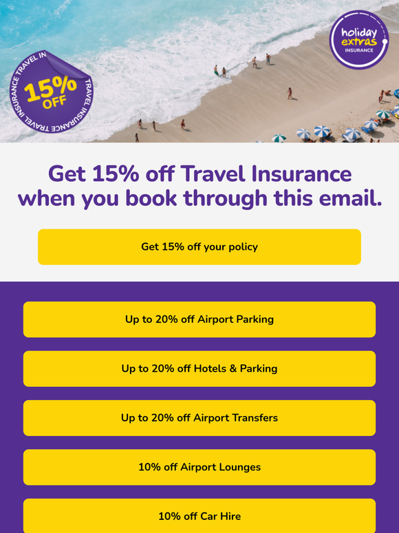 Travel Insurance: Book through this email for 15% off!
