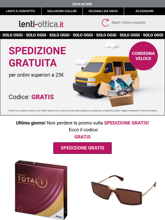 SOLO OGGI Spedizione Gratis 📦