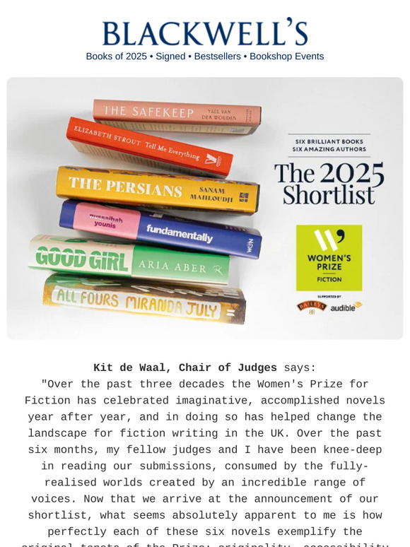 The Women's Prize for Fiction...