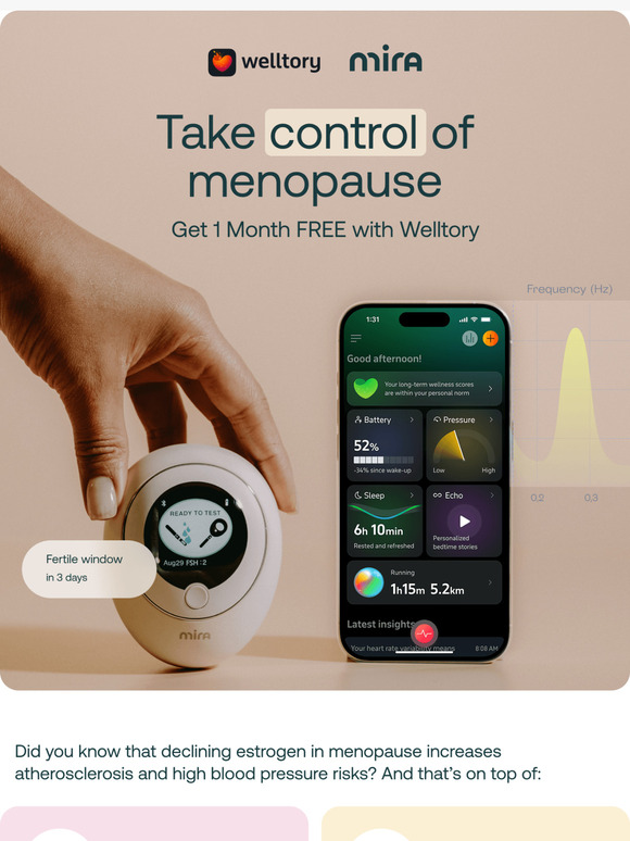 1 FREE Month of Welltory for Mira users 💖