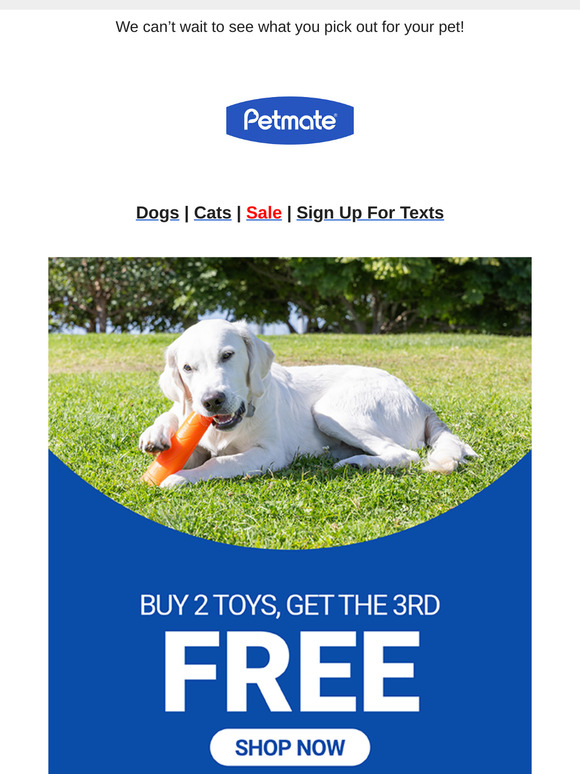 Get Your Pet's Third Toy for FREE, !
