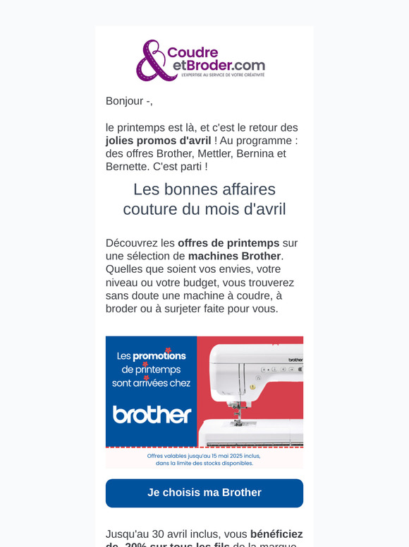 Vous allez aimer ces offres couture !