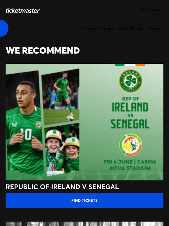 Republic of Ireland v Senegal, Macbeth plus many more!
