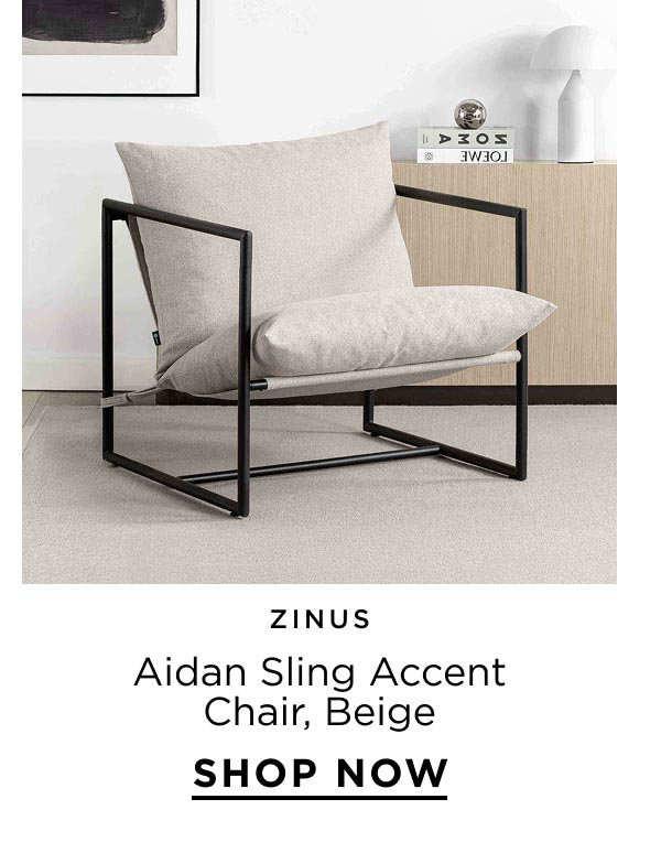 Zinus Aidan Sling Accent Chair Beige