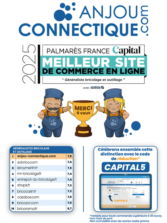 Le magazine Capital récompense Anjou Connectique pour la deuxième année consécutive !