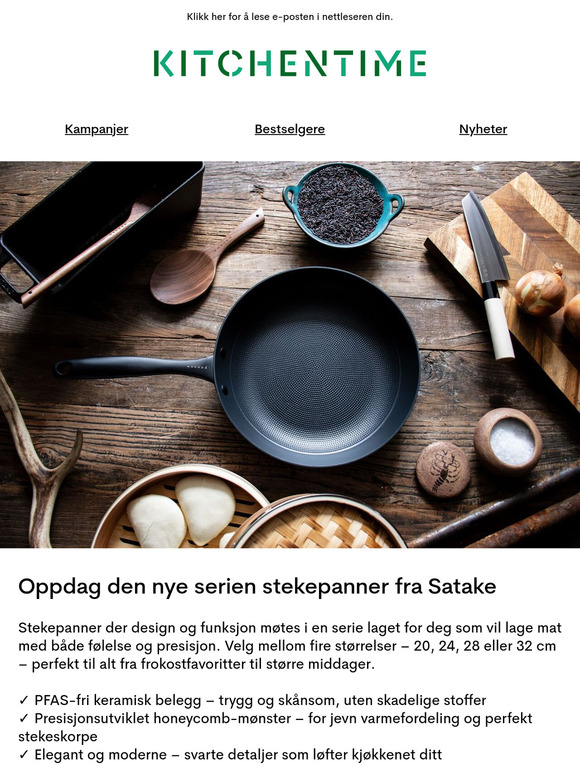 Oppdag den nye serien stekepanner fra Satake