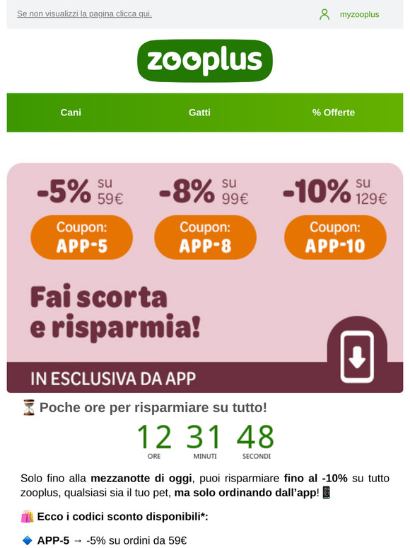 🎉 Solo per oggi: fino al -10% su tutto!