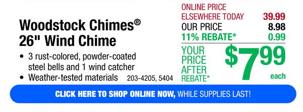 Woodstock Chimes® 26" Wind Chime - Free Shipping To Store!