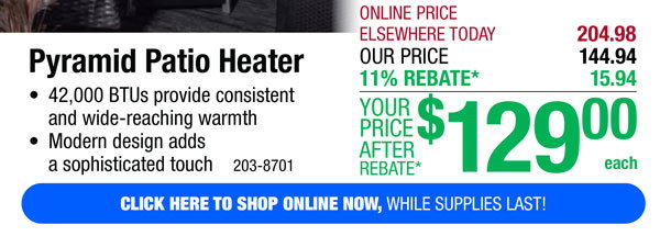 Pyramid Patio Heater - Free Shipping To Store!