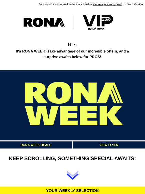 RONA WEEK starts now ✨