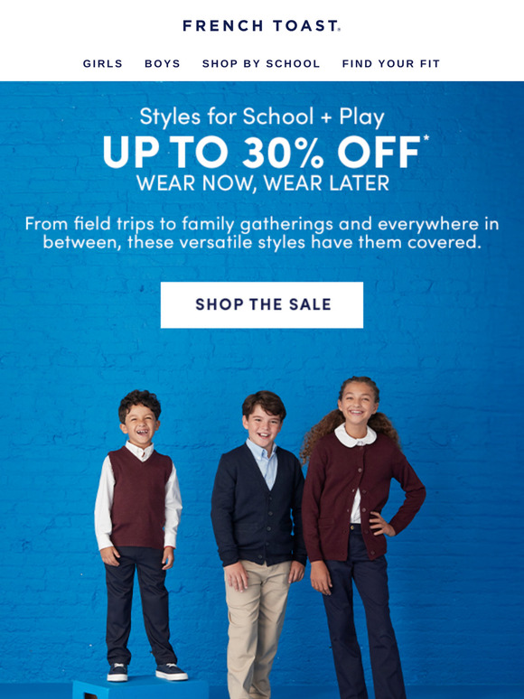 Up to 30% off: Styles for school, play, & beyond