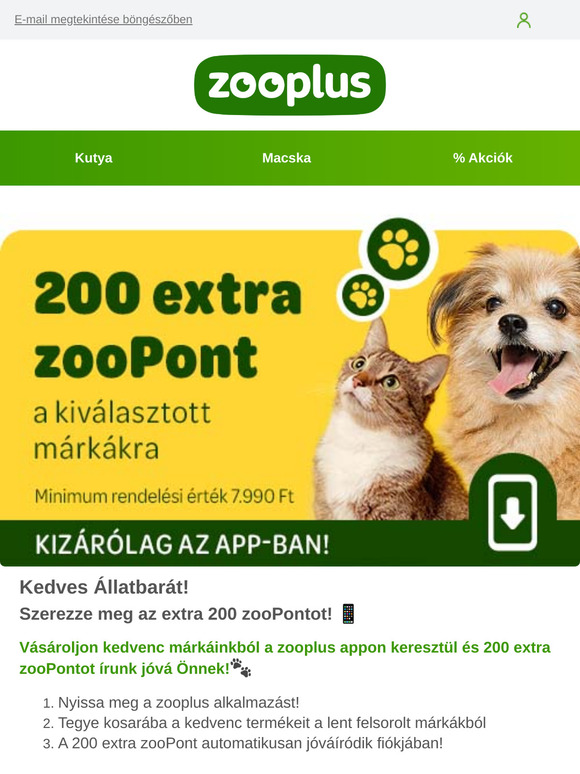 200 extra zooPont az appban⭐📲