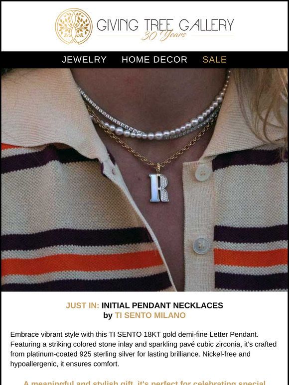 New *Elevated* Initial Pendant Necklaces by Ti Sento Milano