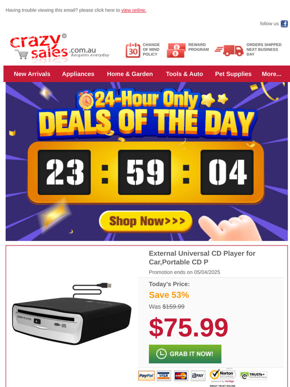 $75.99 Deal: External Car CD Player!