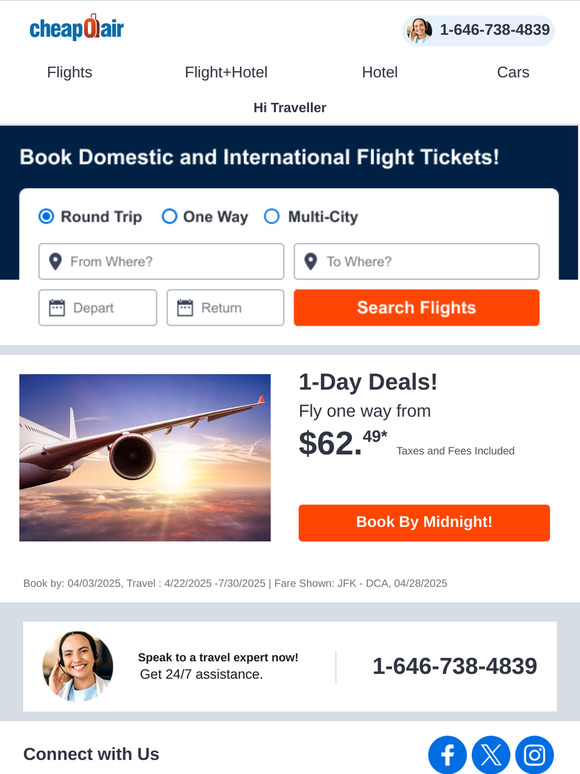✈ Book By Midnight! Fly from $62.49
