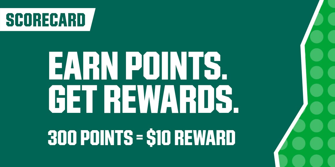  Scorecard. Earn points. Get rewards. 300 points = $10 reward.