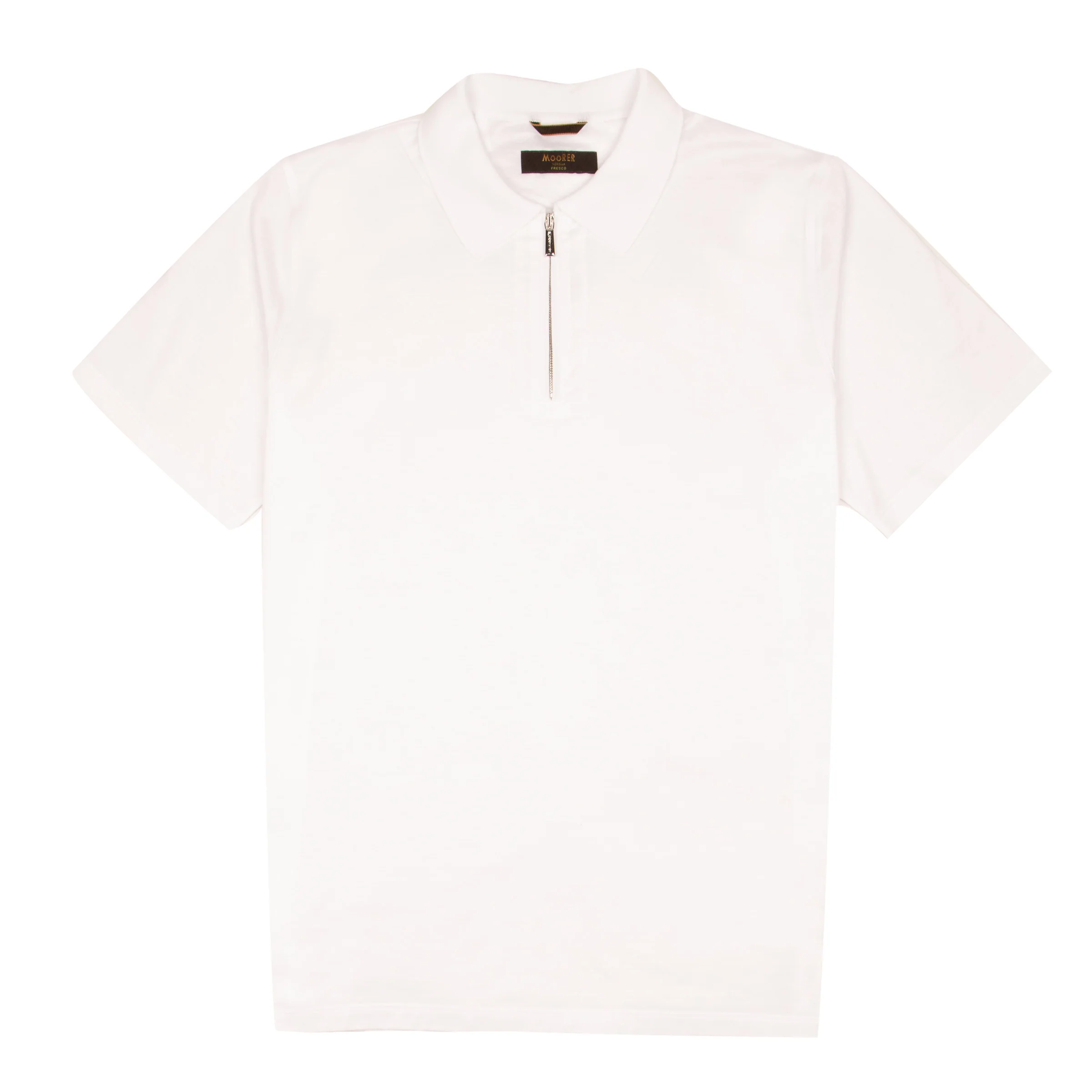 Image of White 'Jericho' Zip Neck Polo