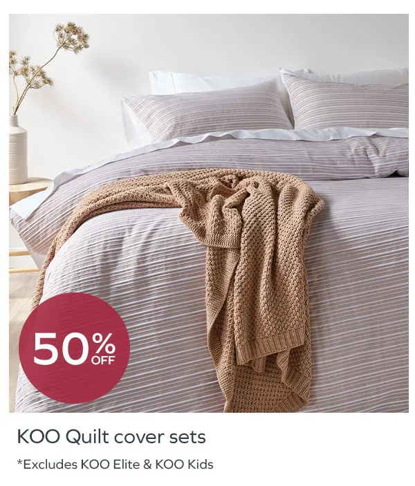 50% off KOO Quilt Cover Sets