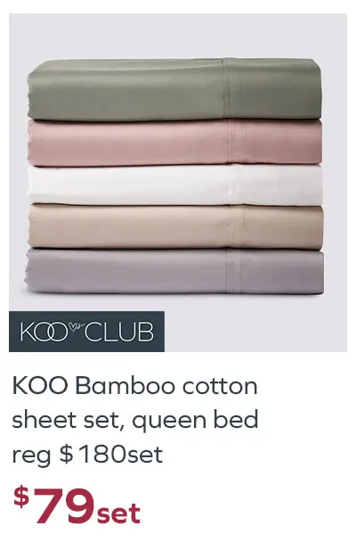 $79set KOO Bamboo Cotton Sheet Set
